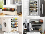 CARLA HOME 5 Pack Magnetic Spice Rack for Fridge Kitchen with Hook Bar V178-36504