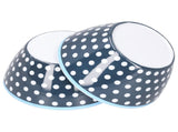 4PCS 6in Salad Bowl Dinner Serving Bowl Sets Kitchen Imitation Porcelain DinnerwareDark Blue Dots V1294-YM0721-3118210043116