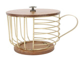 Coffee Pod Holder Iron Large Capacity Space Saving Wooden Base Coffee Pods Storage Organizer for V1294-YM0710-3118230284311