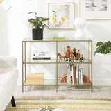 3-Tier Tempered Glass Sofa Table Modern Storage Shelf V178-11475