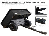 Kartrite Heavy Duty Dump Cart 270kg Capacity Pneumatic Tyres Quick Release Pedal Removable Tail TLY-SPR-39C-BK