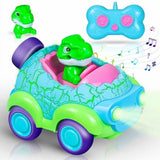 Remote Control Car for Toddlers,Rechargeable Dinosaur Toy with LED Lights & Music,RC Cars for Kids V1369-AZ3-W-21543
