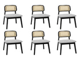Levede Dining Chair Wood Rattan Armless Black x6 CH1144-2-BKX3