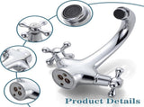 pcs Retro Basin Faucet, Double Handle Basin Mixer Tap, Bathroom Sink Faucet, Lavatory Faucet with V1263-JX-3178