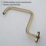 Shower Head Riser Pipe,Goose Neck Shower Arm 13 Inch Shower Head Extension Arm with Flange,Standard V1258-DP02-C-2246