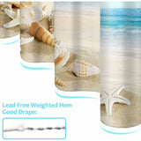 Waterproof Anti-Mildew Shower Curtain 200x240 cm Beach Elegant Pattern V1188-CE-Y1300096