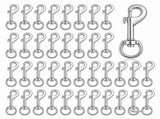 50 Pcs Swivel Snap Hooks, Heavy Duty 2.7 Inch Metal Clips for Dog Leash, Flagpoles, Hammocks V1192-AZ-W-20908