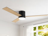 Devanti 52'' Ceiling Fan 3 Blades Double-sided DC Motor w/Light w/Remote Light Wood and bLack CF-C-52-70PLY-LW