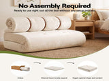 Artiss Convertible Sofa Bed Roll-Up Sleeper Chair Fold Out Couch Floor Lounge SB-C-ROLL-WH
