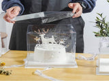 10 inch Clear cake Box, Large Transparent cake Box,tall cake boxes with Ribbon,10x10x9inch V1258-DP02-WO-1010