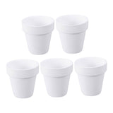 Worgeous 5Pcs 10x10CM Small White Terracotta Pot Clay Ceramic Pottery Planter Cactus Flower Pots V1189-LWWAL-20260327-03407