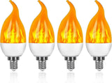 4 Pack E14 LED Flame Effect Bulbs 3 Modes Decorative Lights V1263-JX-5504