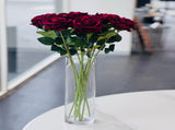 Clear Cylinder Flower Vase, 40 cm Glass Vase for Floral Arrangements V1188-MS-617-084