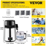 1.1 Gal Water Distiller, 0.3 Gal/H, 750W Distilled Water Maker Machine 0-99H Timing Set Temp V952-ZLJWXKYSACIHVQ18CV3
