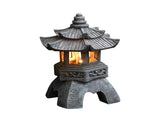 Solar Pagoda Lantern, Resin Japanese Style Zen Lantern with Solar Light, Garden Landscape Decorative V1192-AZ-W-16707
