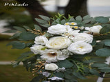 Faux Arch Flower Swag Set of 2 for Wedding Welcome Floral Swag Wedding Reception Ceremony V1258-DP02-WO-552