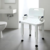 Orthonica Premium Adjustable Shower Chair with Armrests 158kg Capacity SHC-MAS-073-WH