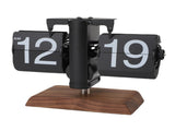 Digital Flip Desk Clock 12 Hours Battery Powered Retro Mechanical Auto Flip Down Clock with Wood V1294-YM0901-3115250023611