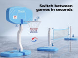 Everfit 2 in 1 Pool Basketball Hoop Volleyball Net Set Water Sports Game Combo Weighted Base Blue BAS-HOOP-120-POOL-BL