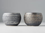 Cup Set Sho Chu 2pcs 320ml Silver Bronze Glaze V637-C5466