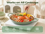 5-Star Chef 3.3L Enameled Cast Iron Dutch Oven Pot with Lid for Sourdough Bread Baking DTO-PAN-GN