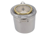 Cigar Jar Stainless Steel Silicone Ring with Hygrometer Waterproof Sealed Storage Jar for Home V1294-YM0626-3118220331214