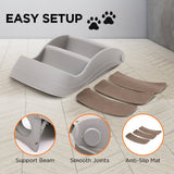 Furtastic Foldable Pet Stairs In Grey - 38cm Dog Ladder Cat Ramp PTS-EJE-434-GY
