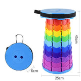 Rainbow Telescopic Stool - Collapsible, Portable, Foldable, and Adjustable Compact Chair V888-ELOSUNG10708