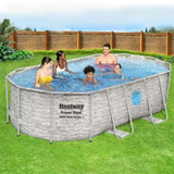 Bestway Swimming Pool 427x250x100cm Steel Frame Above Ground Pools Filter Pump Ladder 7250L BW-POOL-427CM-56715