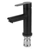 G1/2 Stainless Steel Hot and Cold Water Faucet Bathroom Countertop Basin Sink Water Tap Black V1294-YM0901-3112210043011