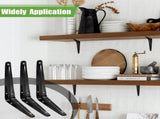 24 Pack Shelf Brackets 8 x 6 Inch, Heavy Duty Black Metal Floating Shelf Bracket, L Bracket Corner V1258-DP02-C-3091