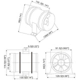2pcs 3 Inch in-Line Blowers Boat Bilge Blower Cool Fan Marine Cabin Ventilation 12V,RV and Marine V1192-AZ-W-23083