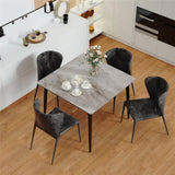 Square Marble Dining Table Sintered Stone Kitchen Table 80x80cm - Modern Restaurant Table with Metal V767-JJ-XZ329-YDL-V1