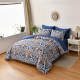 Floral Stripes Comforter Set, King Size, Elegant 3-Piece Bedding with Pillowcases V745-MAB010954AJ3