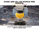 BAUMR-AG 77KG 285 x 345mm Tamping Rammer, 10kN 6.5hp, w/ Transport Wheel Kit, Compactor for Soil V219-COMRMRBMW7CA