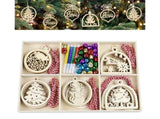 30Pcs Wood Christmas Tree Ornament Snowman Star Letter Hanging Pendant Decor-B V1263-JX-763