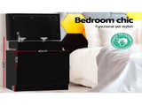 Artiss 2X Bedside Table 2 Drawers Lift-up Storage Black FURNI-O-BS-02-BKX2