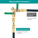 Garden Hose Quick Connector, Solid Brass 3/4 Inch Thread Fitting No-Leak Water Hose Female and Male V1258-DP02-C-252