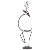 Deer Shape Wrought Iron Plant Stand Transparent Glass Hydroponic Plant Vase for Living RoomType A V1294-YM0710-3111210273511