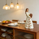 5.1x2.6x7.2 Inch Mother Daughter Resin Figurine, Hugging Family Statue, Home Bedroom Living Room V1369-AZ3-W-10353