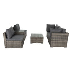 Outdoor Modular Lounge Sofa with Wicker End Table Set V264-OTF-530S-LGR-OTF-507-LGR