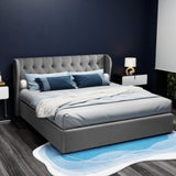 Artiss Bed Frame King Size Gas Lift Grey ISSA BFRAME-E-ISSA-K-GY-ABC