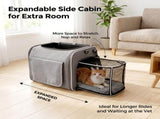 Dog Bike Basket Pet Carrier Backpack 3-in-1, Foldable Expandable Cat Carrier for Bicycle Handlebar, V1107-CS-OLGPFGG10