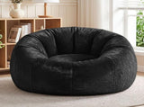 Artiss Bean Bag Chair Cover Soft Faux Fur Beanbag Cover Large Round Stuffed Animal BD-COVER-ROUND-BK