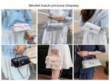 Pink Quilted Chain Shoulder Bag with Silvery Star Charm - PU Leather Small Square Crossbody V888-ELOSUNG56163-4