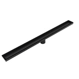 1200mm Tile Insert Bathroom Shower Black Grate Drain w/Centre outlet Floor Waste V63-832901