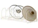 Pot Lid Rack Iron Retractable Pot Lid Organizer Holder for Multiple Cookware Universal Black V1294-YM0716-3117220166412