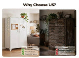 Artiss 2-Door Wardrobe Lockable Cabinet Storage Closet Hanging Rail Adjustable Shelves Cream White WR-MET01-WH