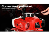 Giantz 63CC Tiller Garden Cultivator Rototiller 4 Blades Soil Plower Rotary Hoe GTC-EITW-6B-N-RD