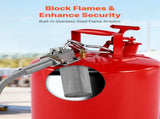 Safety Gas Can, 19 L Type II Red Safety Can for Gasoline with Stainless Steel Flame Arrester, V952-IIXAQGHSJS5J6X3JB001V0